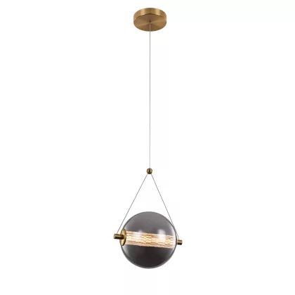   ELMARK 955SPLENDOR630BSG SPLENDOR LED FÜGGESZTETT LÁMPA 6W 3000K, SÁRGAMETÁL + FÜSTÖS SZÜRKE