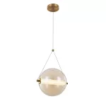   ELMARK 955SPLENDOR930BC SPLENDOR LED FÜGGESZTETT LÁMPA 9W 3000K, SÁRGA ARANY + KOGNÁC ÜVEG