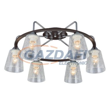 ELMARK 955ZORY6 "Zory" csillár, 6xE27, wenge/króm, 690x230mm, A++-E
