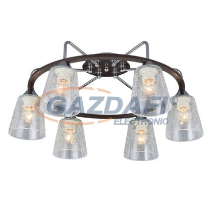   ELMARK 955ZORY6 "Zory" csillár, 6xE27, wenge/króm, 690x230mm, A++-E