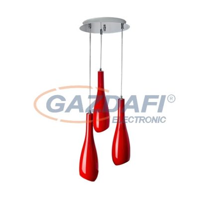   ELMARK 956603R "Aura" függeszték, 3xE27, piros, A++-E