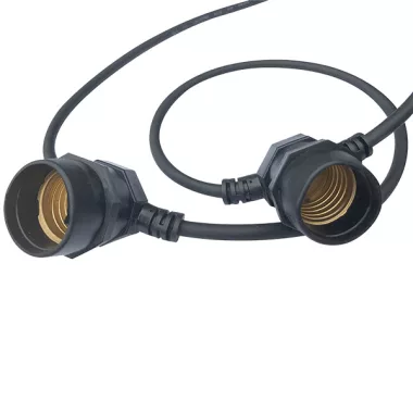 ELMARK 961527 Kültéri kábel izzófoglalatokkal, 15xE27, IP44, H05RN-F 2x1.0mm2, 5m