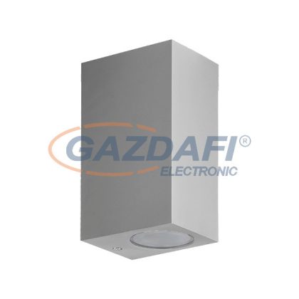   ELMARK 96GRF321/GR GRF321 homlokzat világító 2XGU10 IP54 szürke Hossz:70/Ma:160/Szé:92