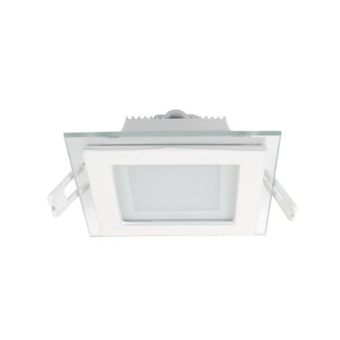 ELMARK 99LED643 Süllyesztett szögletes LED panel üveg borítással, Epistar SMD, 6W, 230V, 480lm, 2700-3000K, fehér, 97x97mm, IP40, A++-A, 30000h