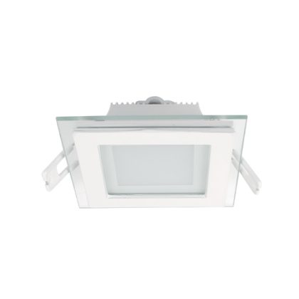   ELMARK 99LED643 Süllyesztett szögletes LED panel üveg borítással, Epistar SMD, 6W, 230V, 480lm, 2700-3000K, fehér, 97x97mm, IP40, A++-A, 30000h