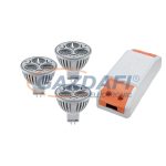   ELMARK 99set3LED230 LED szett: Tápegység, 12W + 3db LED fényforrás, Power LED, GU5.3, 3W, 12V, 6400K, 30000h