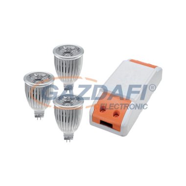 ELMARK 99set3LED301 LED szett: Tápegység, 24W + 3db LED fényforrás, Power LED, GU5.3, 3x2W, 12V, 6400K, 30000h