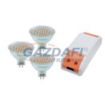   ELMARK 99set3LED397 LED szett: Tápegység, 12W + 3db LED fényforrás, LED60SMD, GU5.3, 3W, 12V, 4000K, 30000h