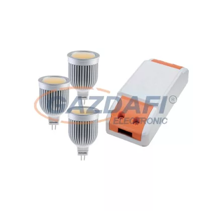   ELMARK 99set3LED563 LED szett: Tápegység, 24W + 3db LED fényforrás, COB, GU5.3, 7W, 12V, 2700K, 30000h
