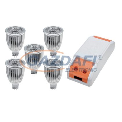   ELMARK 99set5LED301 LED szett: Tápegység, 36W + 5db LED fényforrás, Power LED, GU5.3, 3x2W, 12V, 6400K, 30000h