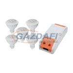   ELMARK 99set5LED520 LED szett: Tápegység, 36W + 5db LED fényforrás, COB, GU5.3, 6W, 12V, 2700K, 30000h