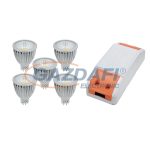   ELMARK 99set5LED573 LED szett: Tápegység, 36W + 5db LED fényforrás, COB, GU5.3, 5W, 12V, 2700K, 30000h