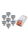 ELMARK 99set7LED235 LED szett: Tápegység, 24W + 7db LED fényforrás, Power LED, GU5.3, 3W, 12V, 2700K, 30000h