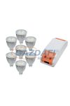 ELMARK 99set7LED572 LED szett: Tápegység, 36W + 7db LED fényforrás, COB, GU5.3, 3W, 12V, 4000K, 30000h