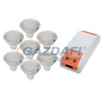   ELMARK 99set7LED601 LED szett: Tápegység, 24W + 7db LED fényforrás, LEDSMD, GU5.3, 3W, 12V, 4000K, 30000h