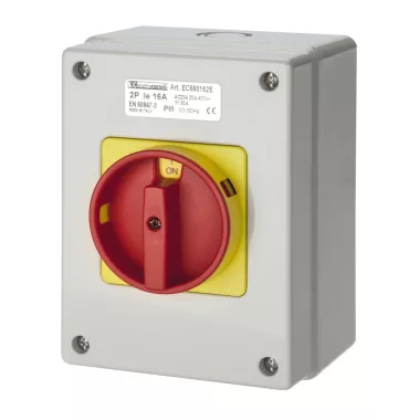 ELMARK EC660162E EC660 SURFACE SCHUNTING SWITCH 2P 16A RED, IP65 HALOGEN FREE