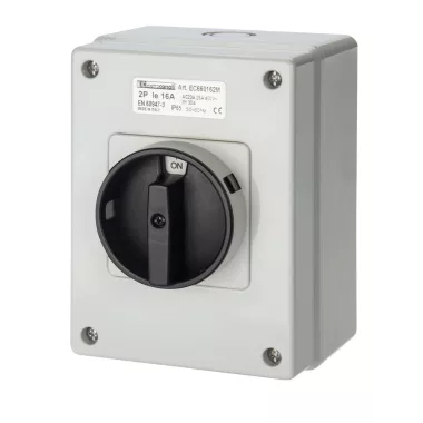 ELMARK EC660632M EC660 SURFACE SCHUNTING SWITCH 2P 63A BLACK, IP65 HALOGEN FREE