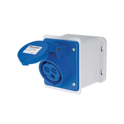   ELMARK EC690501D EC690 WALL MOUNT. SOCKET 16A IP44 1P+N+E 220-240V, HALOGEN FREE UV RESISTANCE