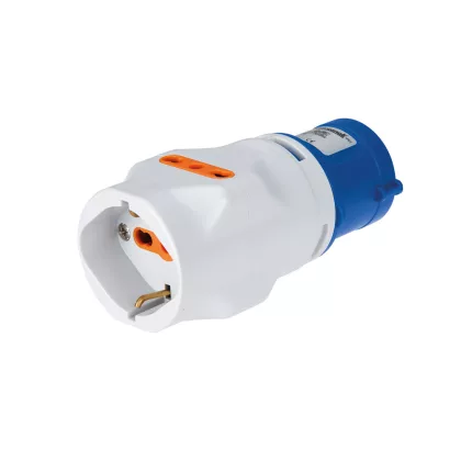   ELMARK EC690510 EC690 INDUSTRIAL ADAPTOR 16A 2P+E TO SHUKO IP44, HALOGEN FREE UV RESISTANCE