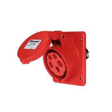 ELMARK EC69061 EC690 FLUSH MOUNT. SOCKET 32A IP44 3P+N+E 346-415V, HALOGEN FREE UV RESISTA