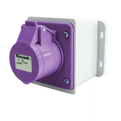   ELMARK EC694001D EC690 SURFACE MOUNT. SOCKET 16A IP44 2P 24V AC, HALOGEN FREE UV RESISTANCE