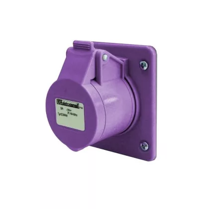 ELMARK EC69402 EC690 PANEL MOUNT. SOCKET 16A IP67 2P 24V AC, HALOGEN FREE UV RESISTANCE