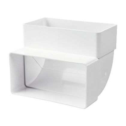 ELMARK M522016 VERTIKÁLIS 90° KANYAR LAPOS CSATORNÁKHOZ 110x55mm