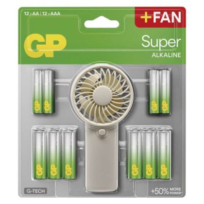 EMOS B0161M GP Super Alkáli elem AA 12db + AAA 12db + Ventilátor