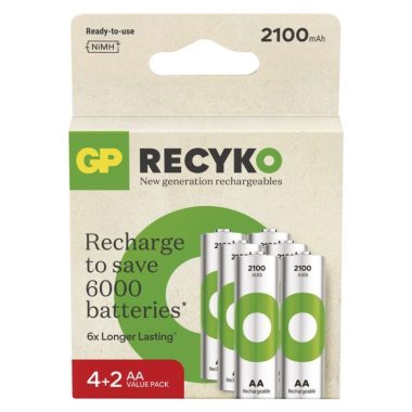 EMOS B25216 GP ReCyko NiMH Akkumulátor HR6 (AA) 2100mAh 6db