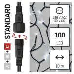   EMOS D1AC03 Standard LED sorolható karácsonyi füzér, 10 m, kültéri és beltéri, hideg fehér, időzítő, 1,2 W, 230 V AC, IP44