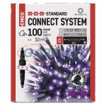   EMOS D1AF01 Standard LED sorolható karácsonyi füzér, 10 m, kültéri és beltéri, lila, időzítő, 1,2 W, 230 V AC, IP44
