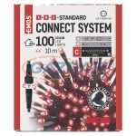   EMOS D1AR01 Standard LED sorolható karácsonyi füzér, 10 m, kültéri és beltéri, piros, időzítő, 1,2 W, 230 V AC, IP44