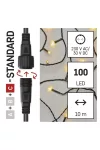 EMOS D1AW03 Standard LED sorolható karácsonyi füzér, 10 m, kültéri és beltéri, meleg fehér, időzítő, 1,2 W, 230 V AC, IP44