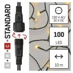   EMOS D1AW03 Standard LED sorolható karácsonyi füzér, 10 m, kültéri és beltéri, meleg fehér, időzítő, 1,2 W, 230 V AC, IP44