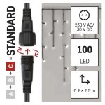   EMOS D1CC01 Standard LED sorolható karácsonyi füzér – jégcsapok, 2,5 m, kültéri, hideg fehér, időzítő, 1,2 W, 230 V AC, IP44