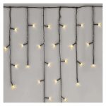   EMOS D1CW01 Standard LED sorolható karácsonyi füzér – jégcsapok, 2,5 m, kültéri, meleg fehér, időzítő, 1,2 W, 230 V AC, IP44