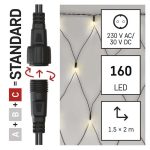   EMOS D1DW01 Standard LED sorolható karácsonyi füzér – háló, 1,5x2 m, kültéri, meleg fehér, időzítő, 2 W, 230 V AC, IP44