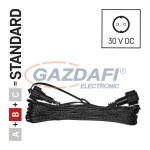   EMOS D1ZB01 Hosszabbító kábel sorolható Standard fényfüzérekhez, fekete, 10 m, kültéri és beltéri, 30 V DC, IP44