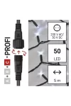 EMOS D2AC01 Profi LED sorolható füzér, fekete, 5 m, kültéri és beltéri, hideg fehér, időzítő, 0,9 W, 230 V AC, IP44