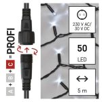   EMOS D2AC01 Profi LED sorolható füzér, fekete, 5 m, kültéri és beltéri, hideg fehér, időzítő, 0,9 W, 230 V AC, IP44