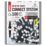   EMOS D2AC04 Profi LED sorolható füzér, fekete, 10 m, kültéri és beltéri, hideg fehér, időzítő, 0,9 W, 230 V AC, IP44