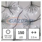   EMOS D3AC08 LED fényfüzér – fürtök, nano, 2,35 m, beltéri, hideg fehér, időzítő, 2,7 W, 230 V AC, IP20