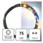   EMOS D3AM02 LED karácsonyi nano fényfüzér, zöld, 7,5 m, kültéri és beltéri, többszínű, időzítő, 2,4 W, 230 V AC, IP44