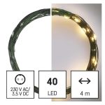   EMOS D3AW03 LED karácsonyi nano fényfüzér, zöld, 4 m, kültéri és beltéri, meleg fehér, időzítő, 2,4 W, 230 V AC, IP44