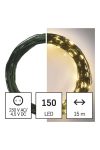 EMOS D3AW05 LED karácsonyi nano fényfüzér, zöld, 15 m, kültéri és beltéri, meleg fehér, időzítő, 3,6 W, 230 V AC, IP44