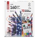  EMOS D4AA04 LED karácsonyi fényfüzér, 16 m, kültéri és beltéri, RGB, távirányító, programok, időzítő, 18 W, 230 V AC, IP44