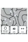 EMOS D4AC01 LED karácsonyi fényfüzér, 4 m, kültéri és beltéri, hideg fehér, időzítő, 2,4 W, 230 V AC, IP44