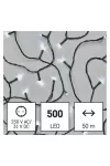 EMOS D4AC06 LED karácsonyi fényfüzér, 50 m, kültéri és beltéri, hideg fehér, időzítő, 9 W, 230 V AC, IP44