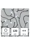 EMOS D4AC08 LED karácsonyi fényfüzér, 12 m, kültéri és beltéri, hideg fehér, programokkal, 3,6 W, 230 V AC, IP44