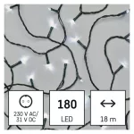   EMOS D4AC09 LED karácsonyi fényfüzér, 18 m, kültéri és beltéri, hideg fehér, programokkal, 3,6 W, 230 V AC, IP44